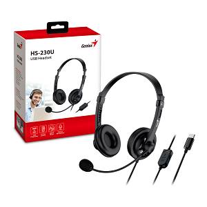 Genius Headset USB-C InLine Control SoftEar Cups HS-230U