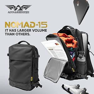 Armaggeddon Gaming Bag with Lock, USB-C, Splashproof NOMAD-15 Carbon
