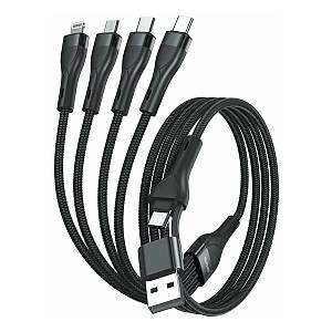 4smarts USB-C/A Multi-Charging Cable 4in2 1.2m Black