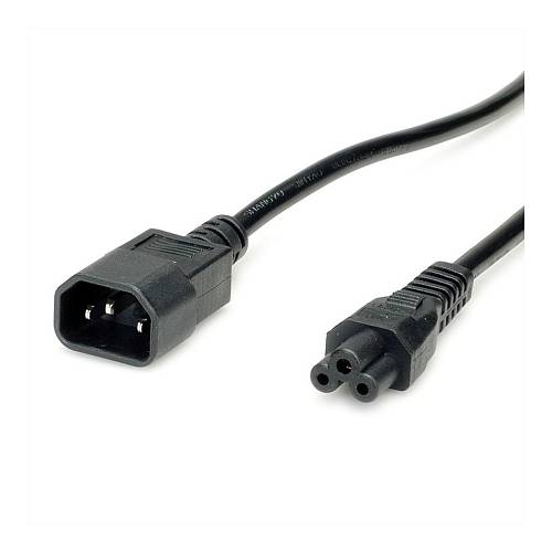 VALUE Netzkabel IEC320/C14 Stecker - C5 Buchse. schwarz. 1.8 m