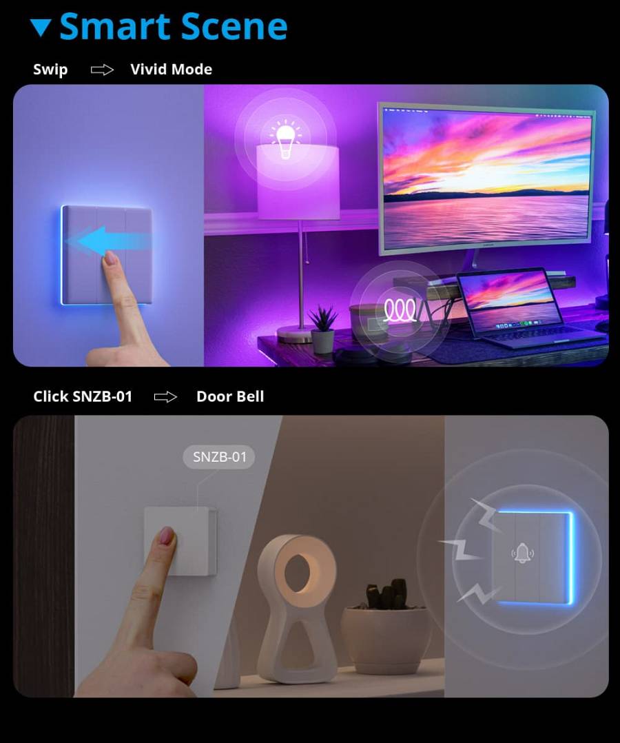 Sonoff T52C-WiFi Smart Wall Touch Switch 2-Button White