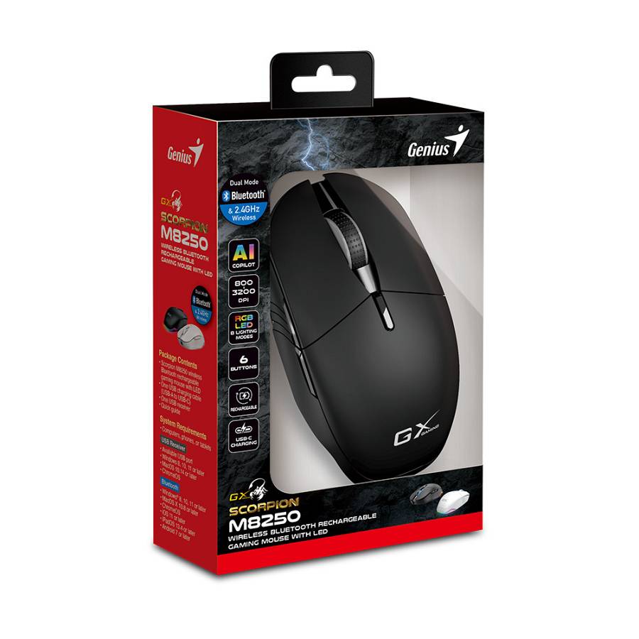 Genius AI Scorpion M8250 Wireless 3200 DPI Black