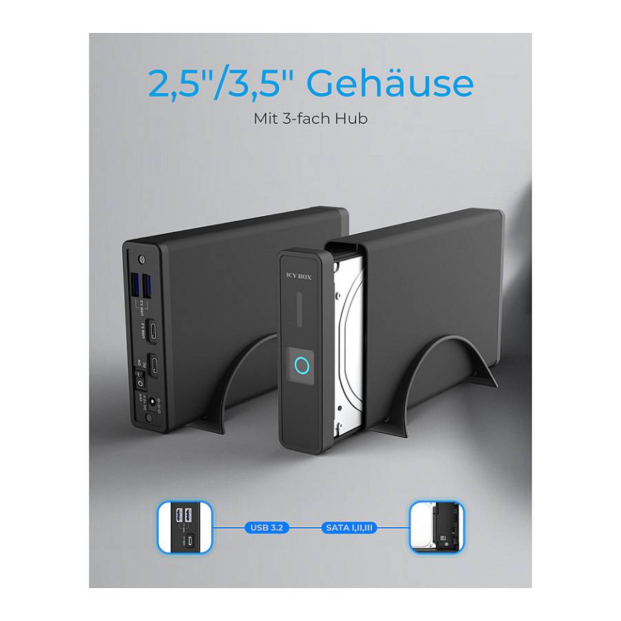 3.2 2.5+3.5 SATA3 HDD/SSD USB Type-C m.Hub