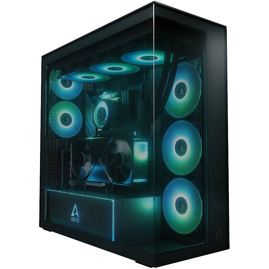 Arctic Xtender (Black) black window with GPU vertical mount