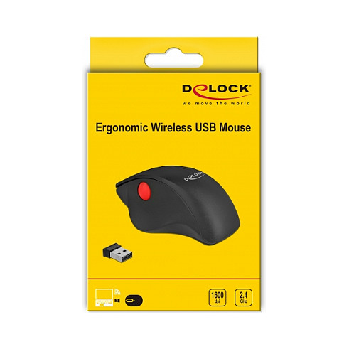 Delock Ergonomic USB Mouse - Wireless