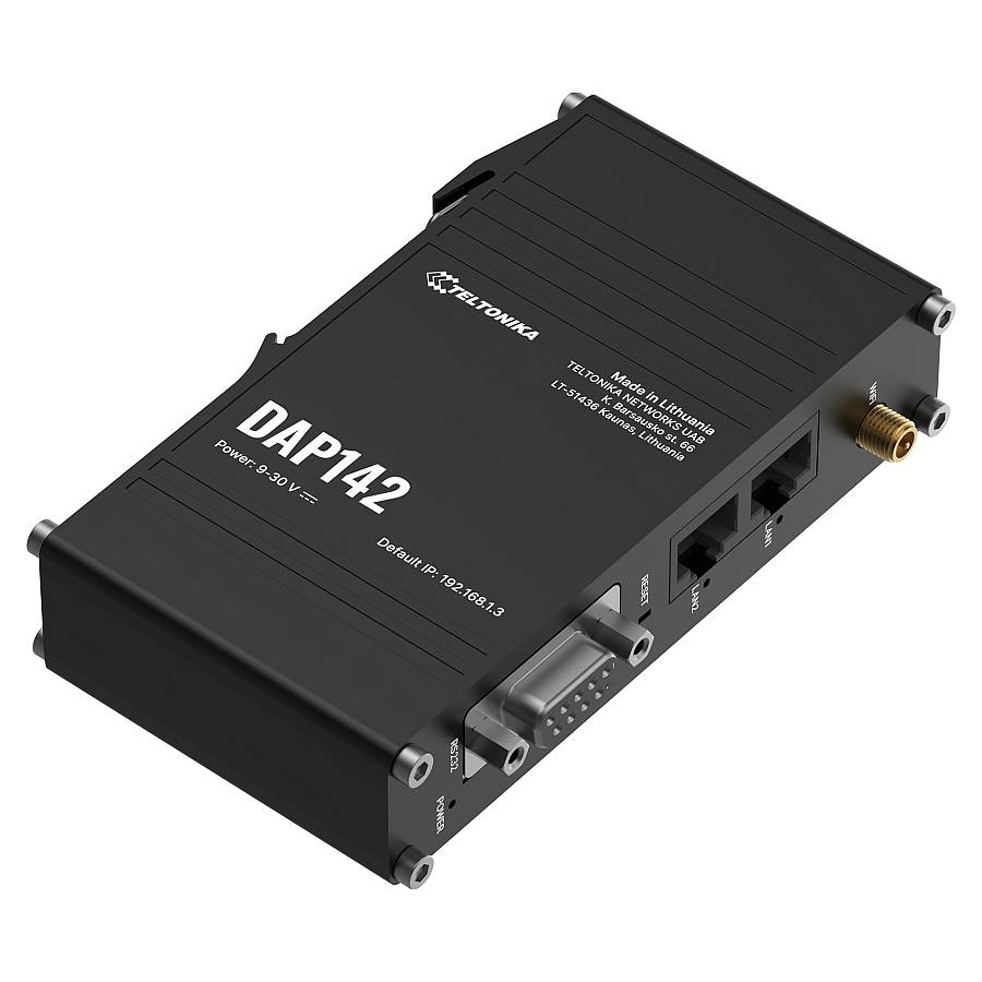 Teltonika · Accesspoint · DAP142 · 2x1 · Wi-Fi 4 · 300Mbit · 2x 10/100 · DIN Rail · RS232