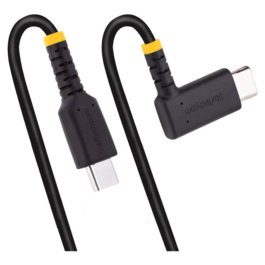 StarTech 30 cm USB-C Charging Cable with Angled Plug and 60W PD - Robust - USB-Cable - 24 pin USB-C (M)