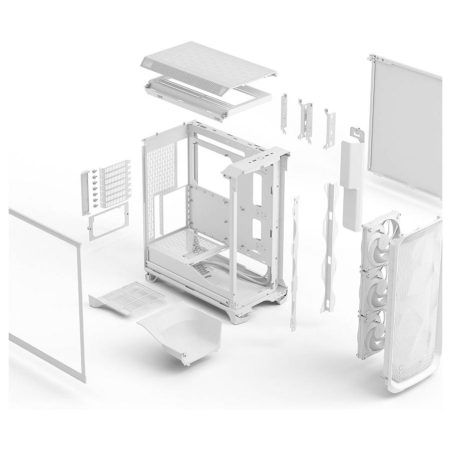 Fractal Design Midi Meshify 3 White TG Clear Tint